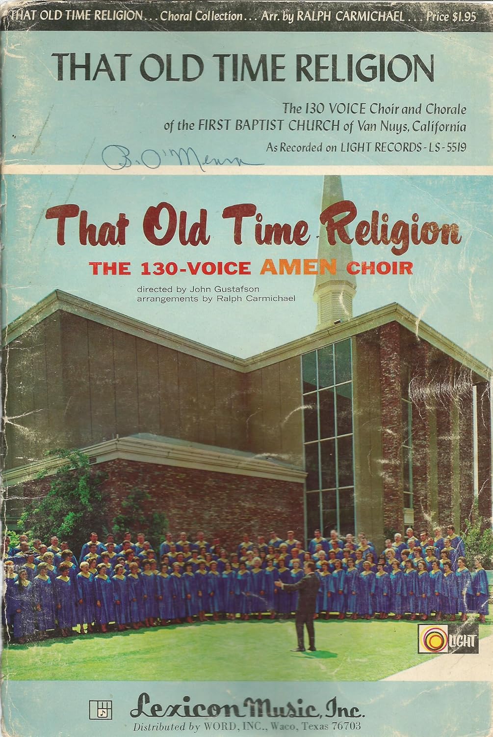 That Old Time Religion: The 130-Voice Amen Choir (Songbook)