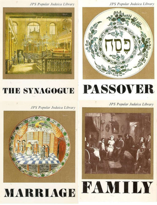 4 Volumes JPS Popular Judaica Library - The Synagogue, Passover, Marriage, & Family